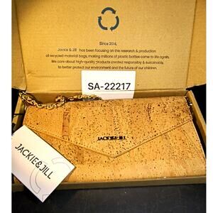 1478.  Jackie & Jill Cork Envelope Clutch New in Box